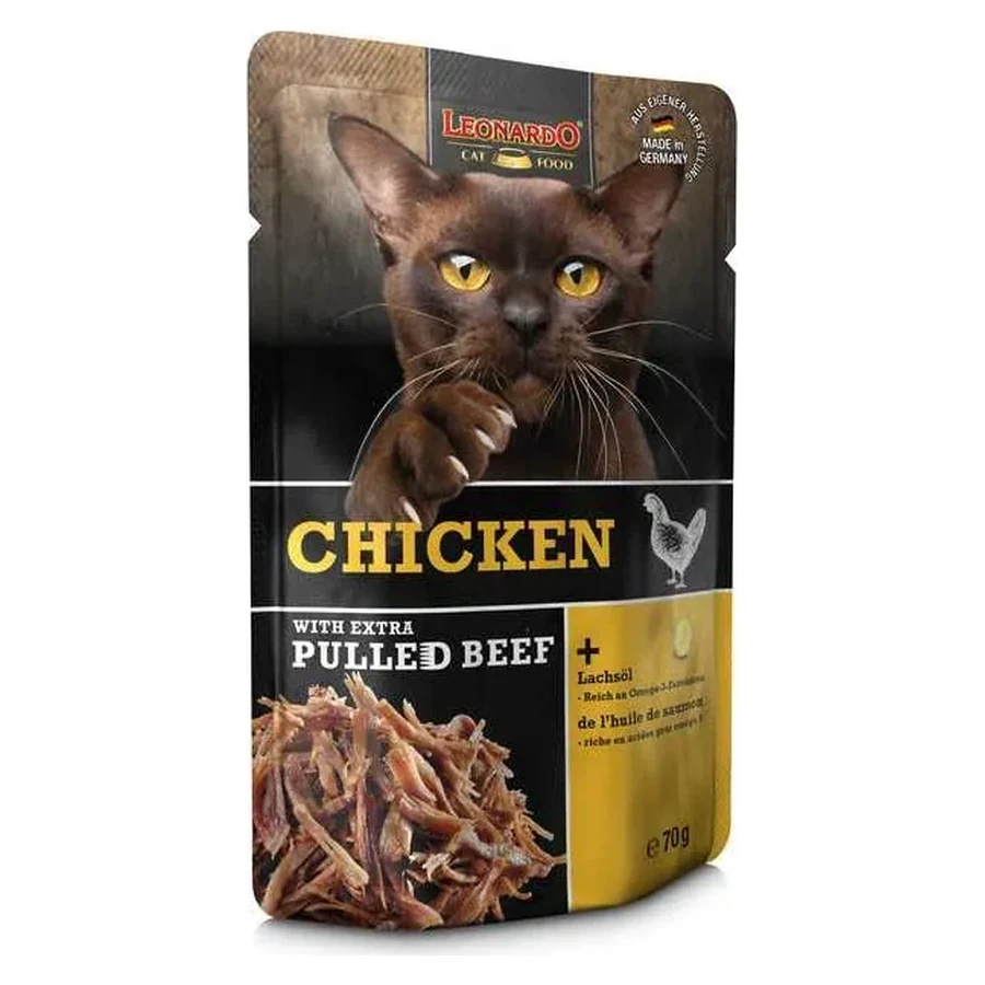 Leonardo Pollo con sfilaccetti di carne al manzo da 70 gr.