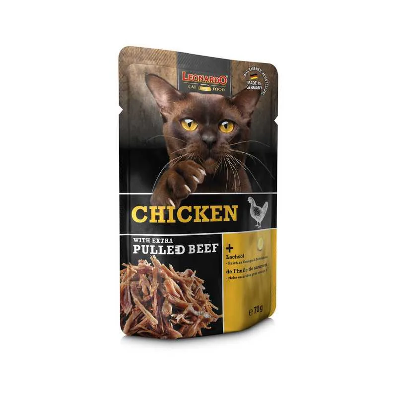 Leonardo Pollo con sfilaccetti di carne al manzo da 70 gr.