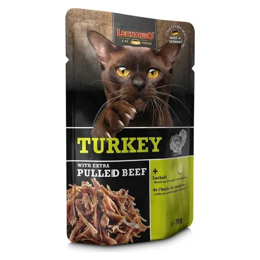 Leonardo Tacchino con sfilaccetti di carne al manzo da 70 gr.